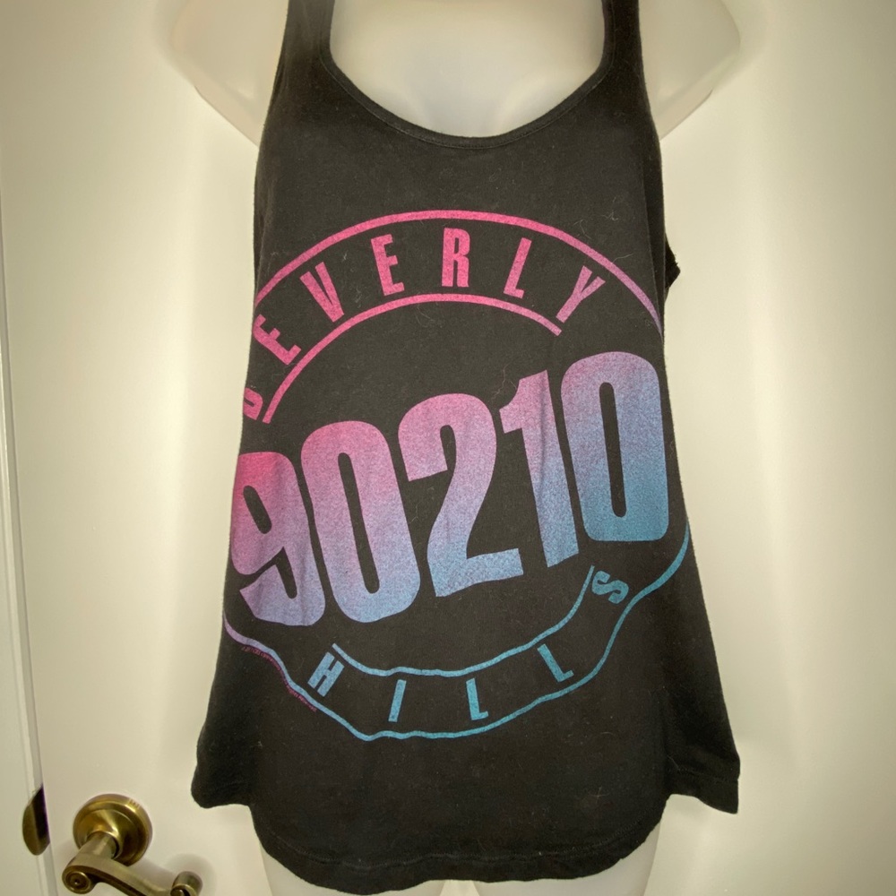 Black 90210 Racerback Tank with back cutout